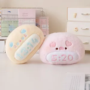 Simpatici cuscini di peluche a forma di orologio con ricami per decorare la stanza