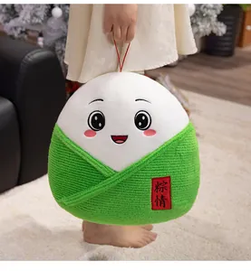 Peluche Zongzi carino per il Festival delle Barche Drago con viso ricamato e targhetta