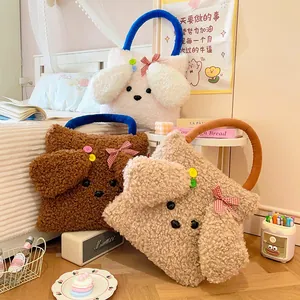 Cartoon Welpe Plüsch Kissen Und Decke Set Teddy Fleece Faltbare Reise Auto Klimaanlage Quilt Nickerchen Decke Kissen Für Büro Zuhause