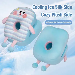 Dual-sided ice silk nap pillow for office desk sleeping with cooling breathable fabric
