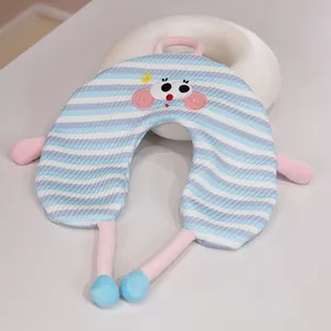 Almohada de viaje en forma de U de seda de hielo con diseño de personaje de dibujos animados