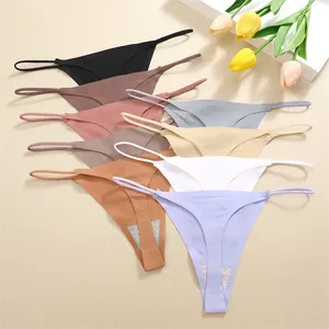 Seamless breathable quick-dry G-string thong panties for women in assorted colors
