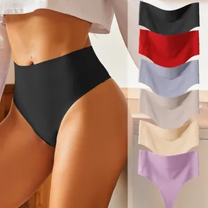Γυναικεία Εσώρουχα Thong Χωρίς Ραφές Νάιλον Γρήγορο Στέγνωμα Αναπνεύσιμο Ψηλόμεσο Αθλητικά Εσώρουχα Μονόχρωμα Λεοπάρ Μοτίβο Σλιπ T-Back