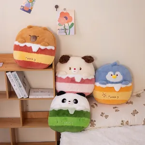 Manta de Almohada de Animal de Dibujos Animados de Doble Uso Cojín de Felpa Plegable Multifuncional Con Manta de Franela Incorporada Para Oficina Coche Hogar