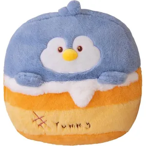 Lindo cojín de peluche de pingüino 2 en 1 con manta para oficina o decoración del hogar