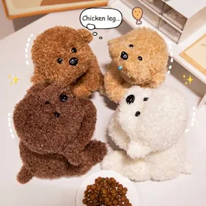 Sammlung süßer Teddyhund-Plüschtiere in verschiedenen Farben für Kinder zum Schlafen.