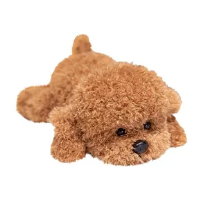 Süßer brauner Plüsch Teddyhund Spielzeug in Bauchlage