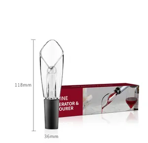 Detailansicht von Weinausgießer und Belüfter mit Maßen von 118 mm Höhe und 36 mm Breite