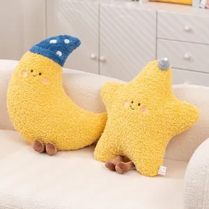 INS Style Cute Star Moon Cloud Sun Rainbow Plush Pillow Soft Stuffed Cartoon Cushion Home Sofa Living Room Decorative Toy Gift