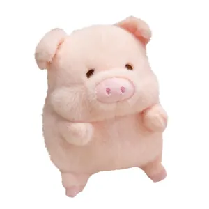 Peluche de cochon rose mignon avec fourrure douce et fonction d'éclairage LED coloré