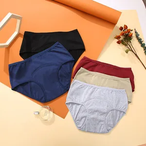 Set of 5 leak-proof period panties in various colors with four-layer protective design.