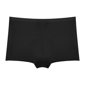 Seamless black women's boyshort underwear featuring a low-waist one-piece design
