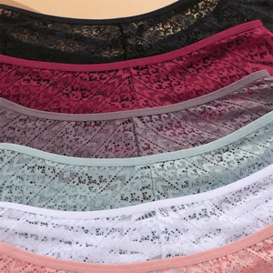 Detailansicht sexy Damen Unterhosen aus transparenter Spitze in verschiedenen Farben