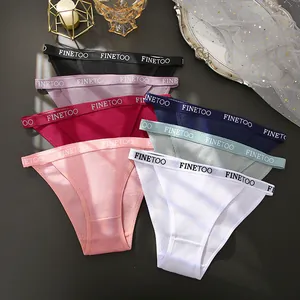 Mutandine da Donna in Misto Cotone con Trama a Nido d'Ape Vita Bassa Traspirante Fascia Elastica con Lettere Morbida Lingerie Donna