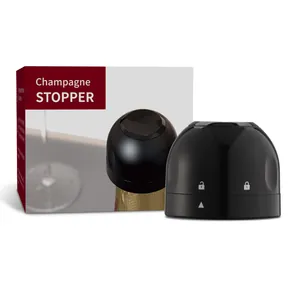 Professioneller schwarzer Champagner-Verschluss mit sicherem Schloss und Geschenkbox