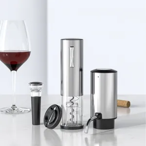 Coffret ouvre-bouteille électrique automatique avec aérateur et coupe-capsule en inox