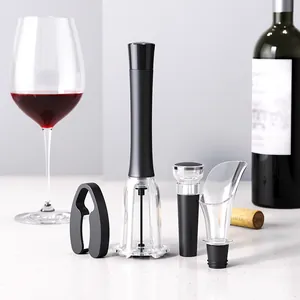 Professionelles 4-teiliges Luftdruck-Weinöffner-Set mit Folienschneider und Ausgießer