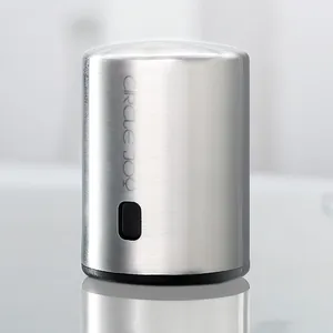 Circle Joy Tappo per Vino Sottovuoto in Acciaio Inossidabile Spazzolato Mini Manuale Memoria Data Conservazione e Kit Tappo Elettrico