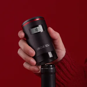 Tappo per vino sottovuoto Circle Joy in acciaio inox con display LED e data memoria