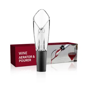 Professionelles Weinbelüfter- und Ausgießer-Set mit eleganter roter Geschenkbox für die Bar