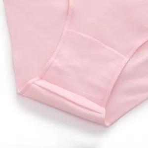 Close-up detail showing the soft pink cotton crotch area on women's basic panties