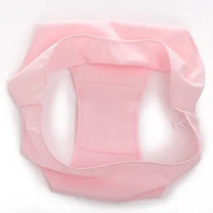 Detail view of pink cotton women's briefs showing breathable fabric and gusset structure