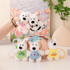 Set di 5 portachiavi a forma di cane in peluche con costumi animali per zaino