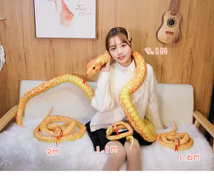 Set of realistic python snake plush toys in various sizes ranging from 1.1m to 3.1m