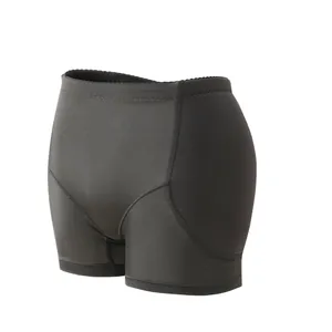 Black seamless butt lifting padded panties for tummy control and hip enhancement effect