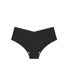 Nahtlose Eisseide-Slips für Damen mit niedriger Taille und V-Schnitt in klassischem Schwarz
