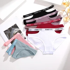 Mehrfarbige gerippte Baumwoll-Blikini-Slips mit doppeltem Bund für Damen.