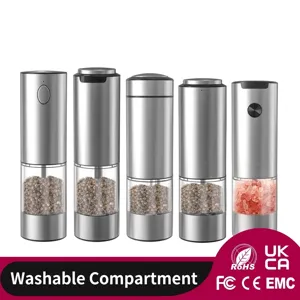 Electric Pepper Salt Grinder Rechargeable Gravity Induction Automatic Mill Stainless Steel Seasoning Spice Grinder Kitchen Tool For Cooking