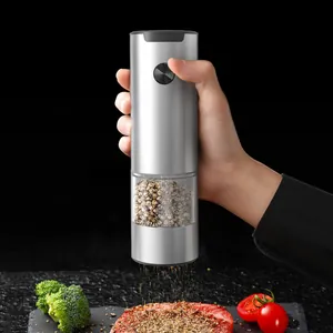 Automatic stainless steel electric pepper and salt grinder mill for modern home kitchen tools