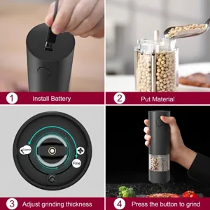 Elektrische Salz- und Pfeffermühle mit verstellbarer Mahlstärke und USB-Ladefunktion