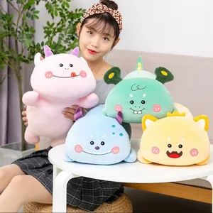 Cute Little Monster Long Plush Pillow Soft Animal Stuffed Toy For Sleeping Comfort Gift Home Decor