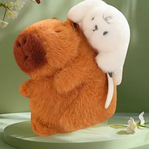 Schattige Capibara Pluche Trekkoord Sleutelhanger Vibratie Gevulde Waterzwijn Speelgoed Tas Hanger Cadeau