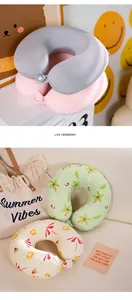 Cojines de cuello en forma de U de seda de hielo para verano en varios colores y diseños
