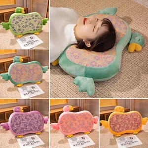 Almohada de ganso en jacquard para soporte de cuello con estampado floral en varios colores.