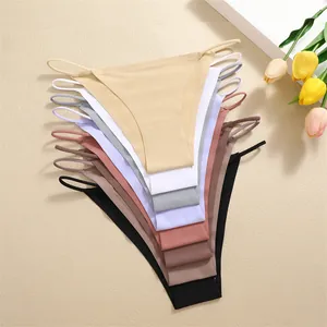 Vista detallada de bragas sin costuras de cintura baja para mujer en siete colores
