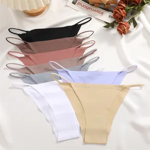 Tangas sin costuras de cintura baja, transpirables y de secado rápido para mujer en colores
