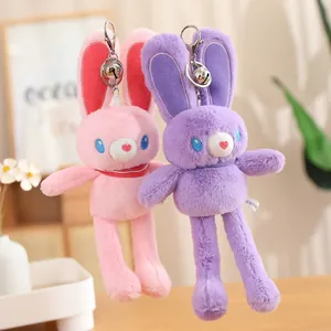 Süßer Plüsch Hase Schlüsselanhänger ziehbare Ohren Kaninchen Anhänger flauschiges Spielzeug