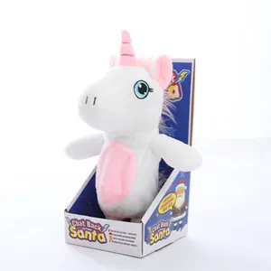 Peluche unicorno elettrico parlante giocattolo interattivo di stoffa con scatola espositiva
