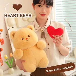 Cute Heart Plush Bear Recording Toy Soft Stuffed Animal Teddy Bear With Voice Message Secret Heart Gift For Kids Girls