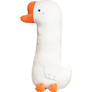 Almohada larga de peluche de ganso blanco lindo juguete de animal suave para dormir y relax