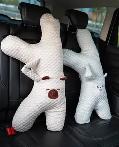 Almohada de felpa en forma de H para dormir en el coche con diseño de oso lindo
