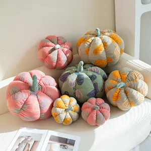Coussins décoratifs en forme de citrouille en gaze à trois couches de couleurs variées