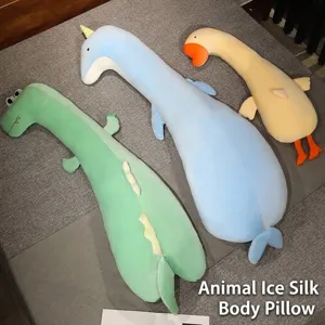 Almohada Larga de Cuerpo de Animal de Dibujos Animados para Dormir de Lado Soporte de Pierna Cojín de Peluche Suave