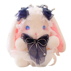 Niedlicher Schlappohr-Hase Plüschtier im japanischen Lolita-Stil mit blauen Sternenaugen
