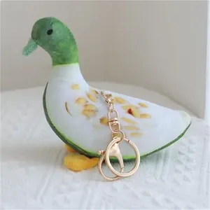 Simpatico portachiavi a forma di anatra melone in peluche creativo per borse e zaini
