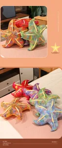 Vibrant colorful starfish plush pillow cushions for home bedroom decoration and gifts